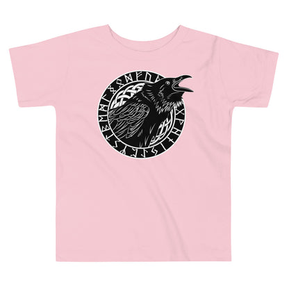 Premium Soft Toddler Tee - Cawing Crow in Runic Circle