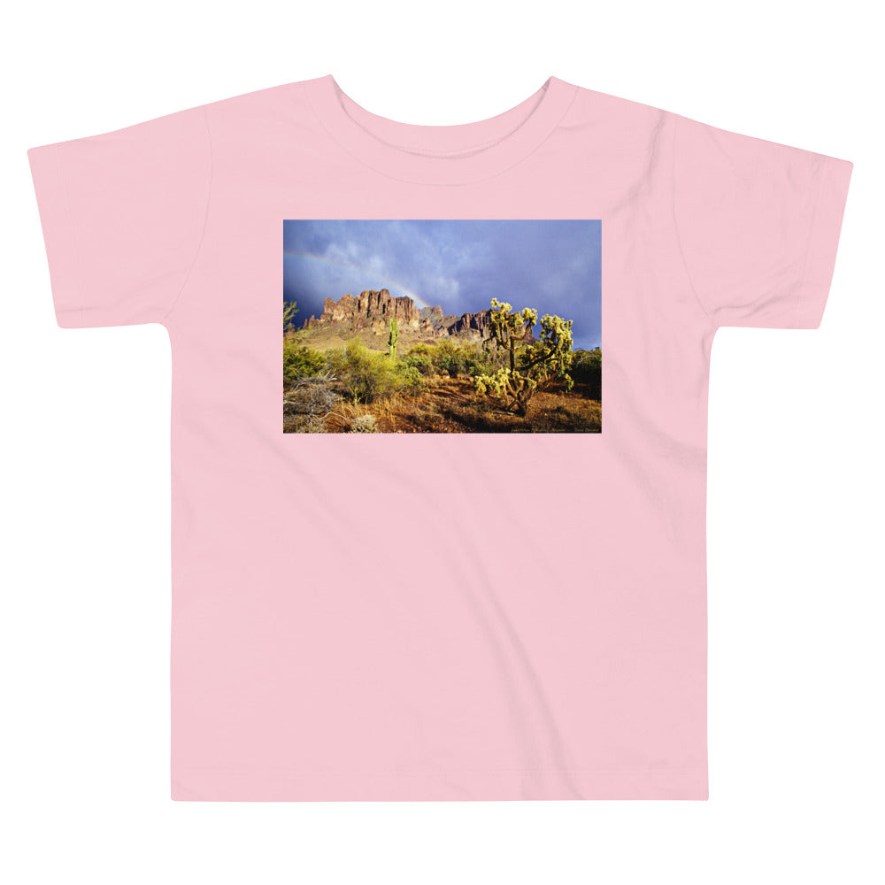Premium Soft Toddler Tee - Rainbow in the Desert,Superstition Mt. AZ