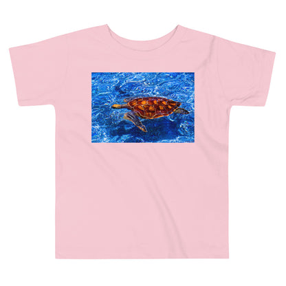 Premium Soft Toddler Tee - Sea Turtle in Blue Water