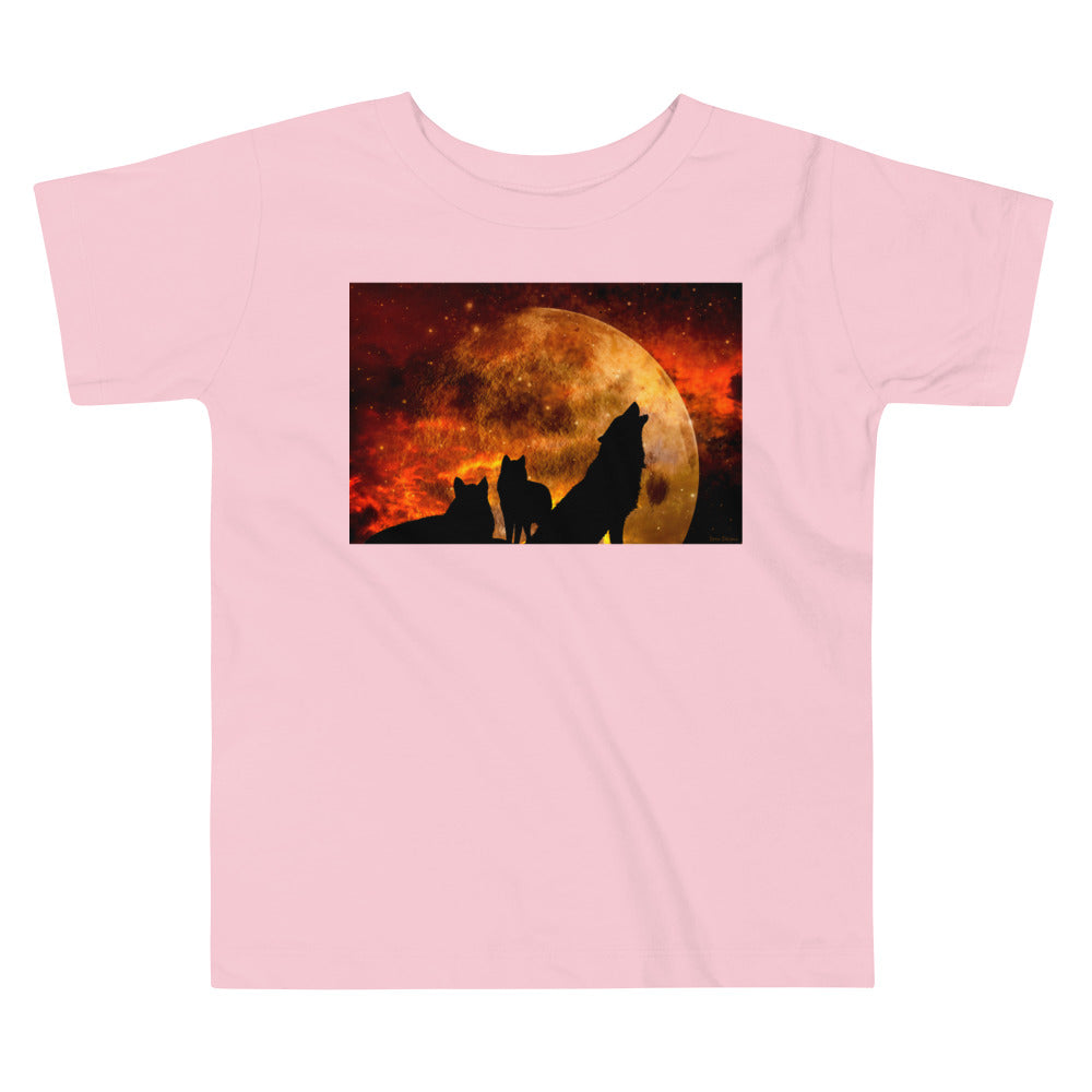 Premium Soft Toddler Tee - Howling in Orange Moonlight