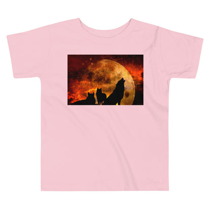 Premium Soft Toddler Tee - Howling in Orange Moonlight