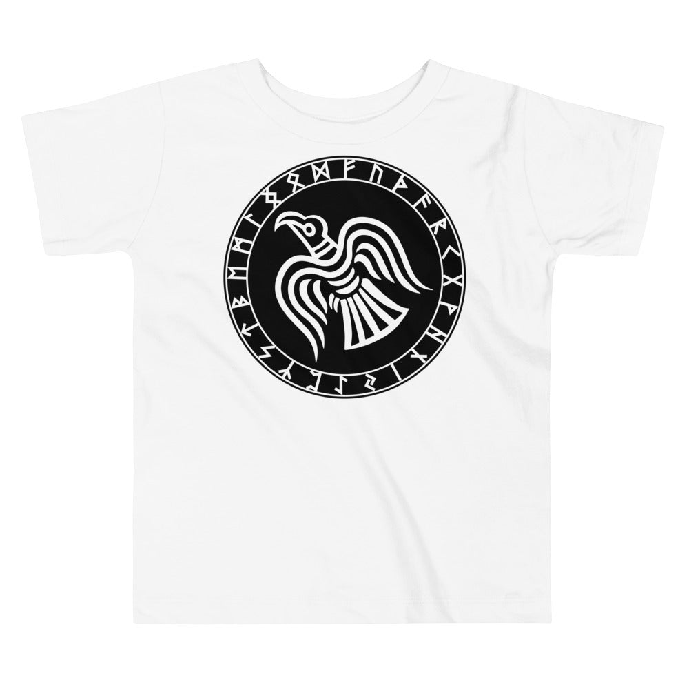 Premium Soft Toddler Tee - Odin's Raven in a Runic Circle