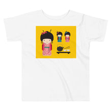 Load image into Gallery viewer, Premium Soft Toddler Tee - Kokeshi Doll Tea Time
