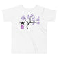 Premium Soft Toddler Tee - Kokeshi Doll with Purple Flowers