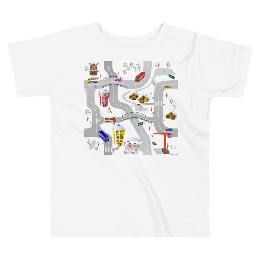 Premium Soft Toddler Tee - Snowy Town
