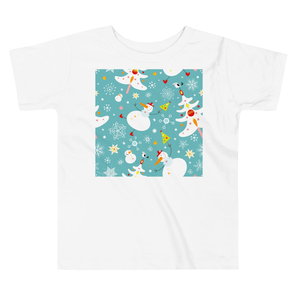 Premium Soft Toddler Tee - Snowy Snowmen