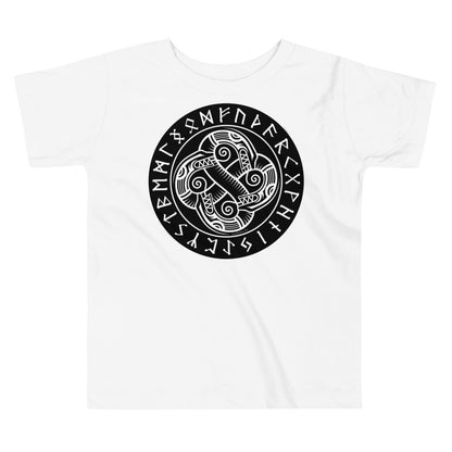 Premium Soft Toddler Tee - Celtic Sea Serpents in Runic Circle