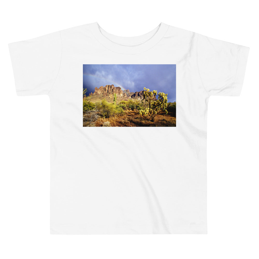 Premium Soft Toddler Tee - Rainbow in the Desert,Superstition Mt. AZ