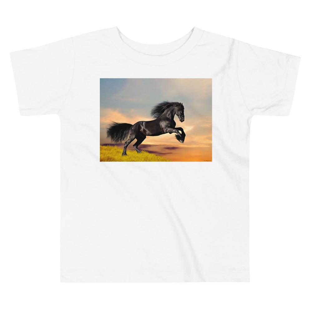 Premium Soft Toddler Tee - Friesian Stallion Lift Off