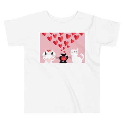 Premium Soft Toddler Tee - Pink Cat Love