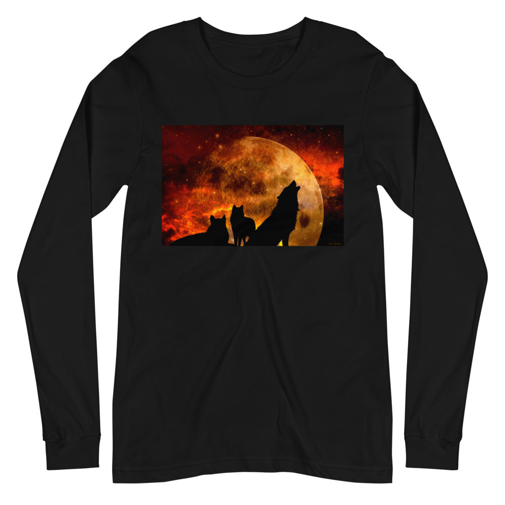 Premium Long Sleeve - Howling in Orange Moonlight