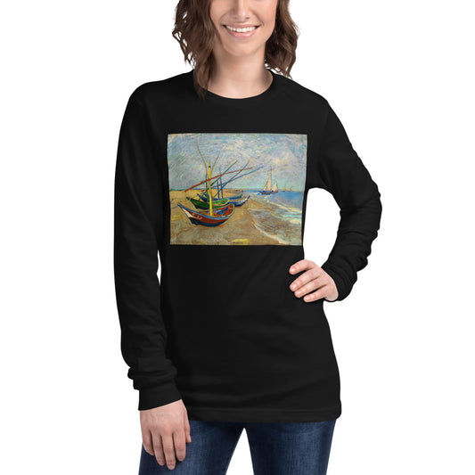 Premium Long Sleeve - van Gogh: Fishing Boats on Beach