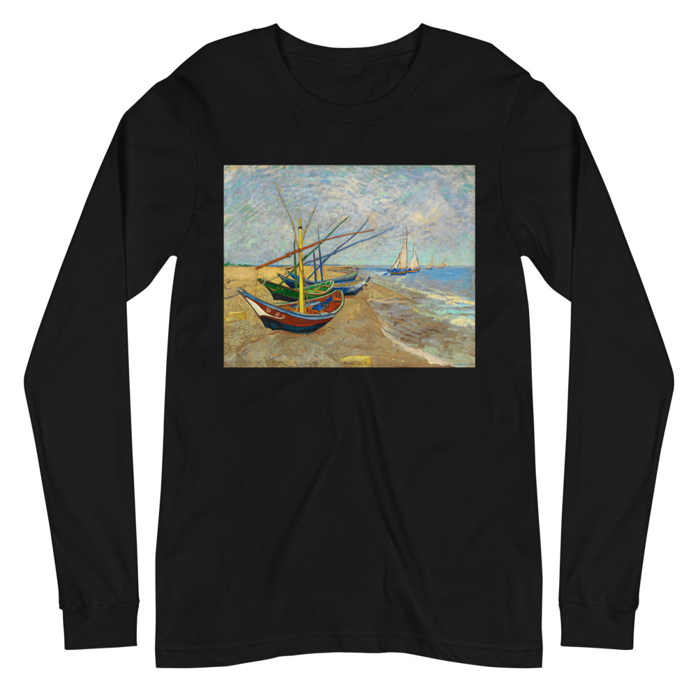 Premium Long Sleeve - van Gogh: Fishing Boats on Beach