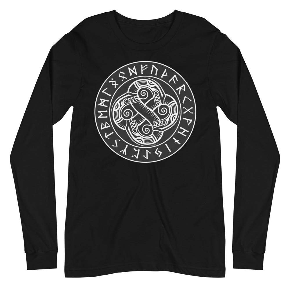 Premium Long Sleeve - Sea Serpent Celtic Knot in Rune Circle