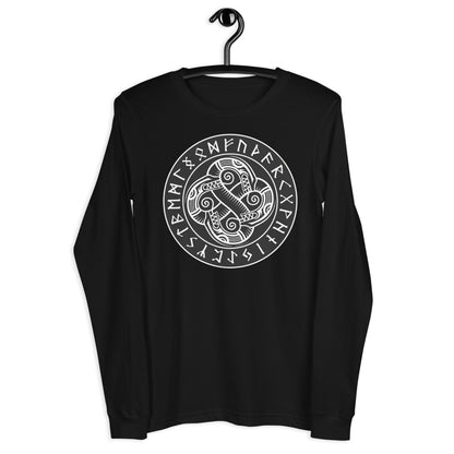 Premium Long Sleeve - Sea Serpent Celtic Knot in Rune Circle