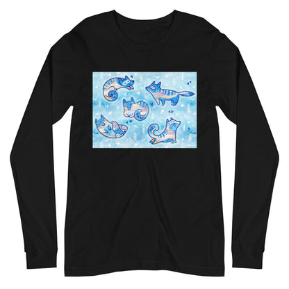 Premium Long Sleeve - Foxes in Blue
