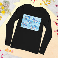 Load image into Gallery viewer, Premium Long Sleeve Tee - Foxes In Blue
