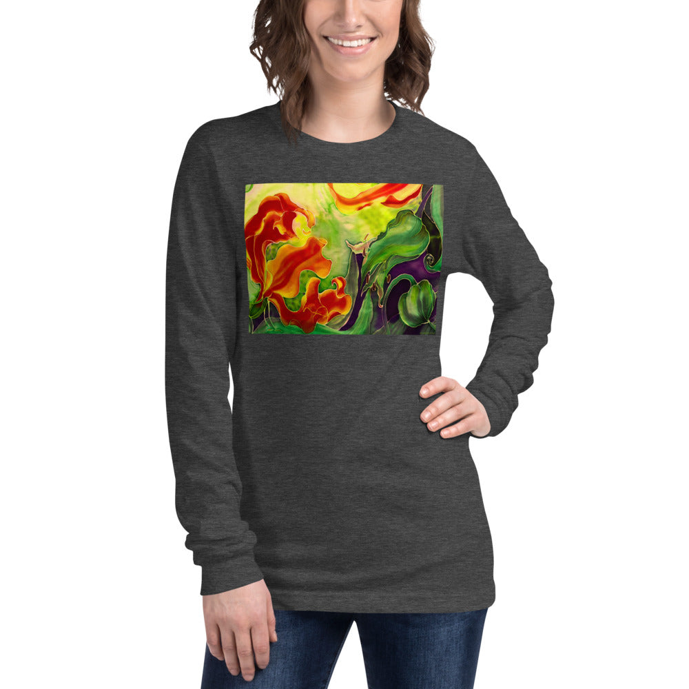 Premium Long Sleeve - Red Flower Watercolor
