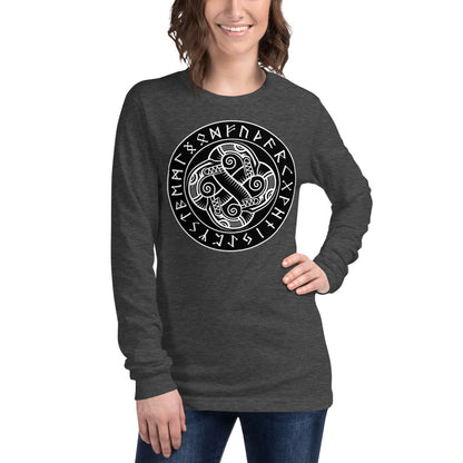 Premium Long Sleeve - Sea Serpent Celtic Knot in Rune Circle