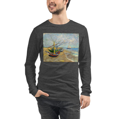 Premium Long Sleeve - van Gogh: Fishing Boats on the Beach