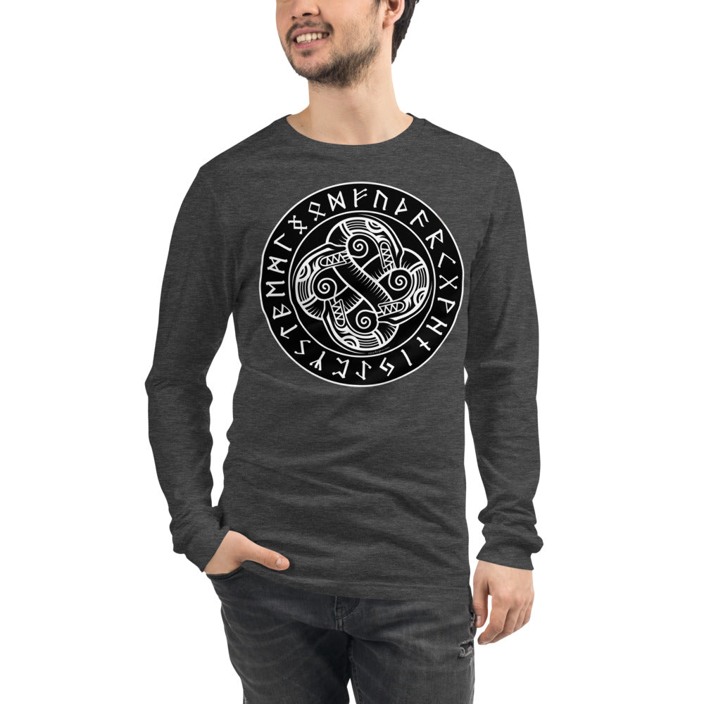 Premium Long Sleeve - van Gogh: Sea Serpent Celtic Knot In Rune Circle