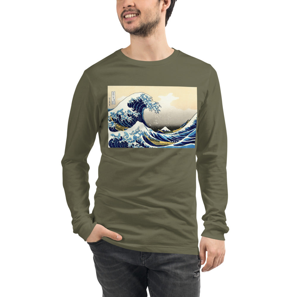 Premium Long Sleeve Tee - Hokusai: The Great Wave Off Kanagawa