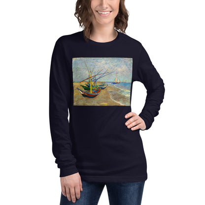 Premium Long Sleeve - van Gogh: Fishing Boats on Beach