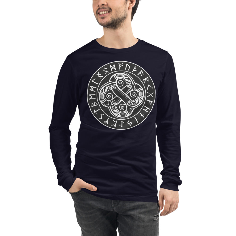 Premium Long Sleeve - van Gogh: Sea Serpent Celtic Knot In Rune Circle