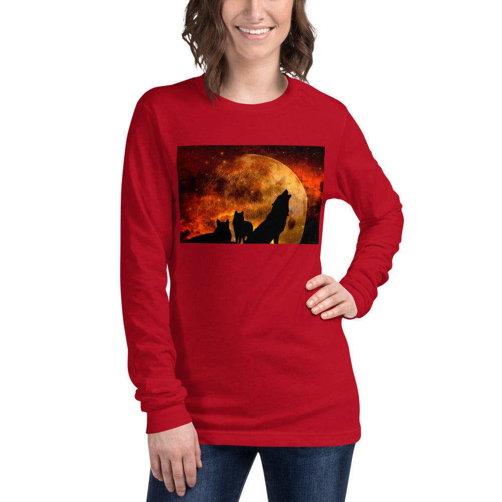 Premium Long Sleeve - Howling in Orange Moonlight