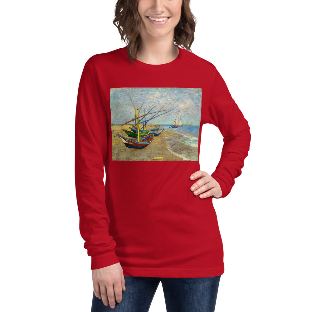 Premium Long Sleeve - van Gogh: Fishing Boats on Beach