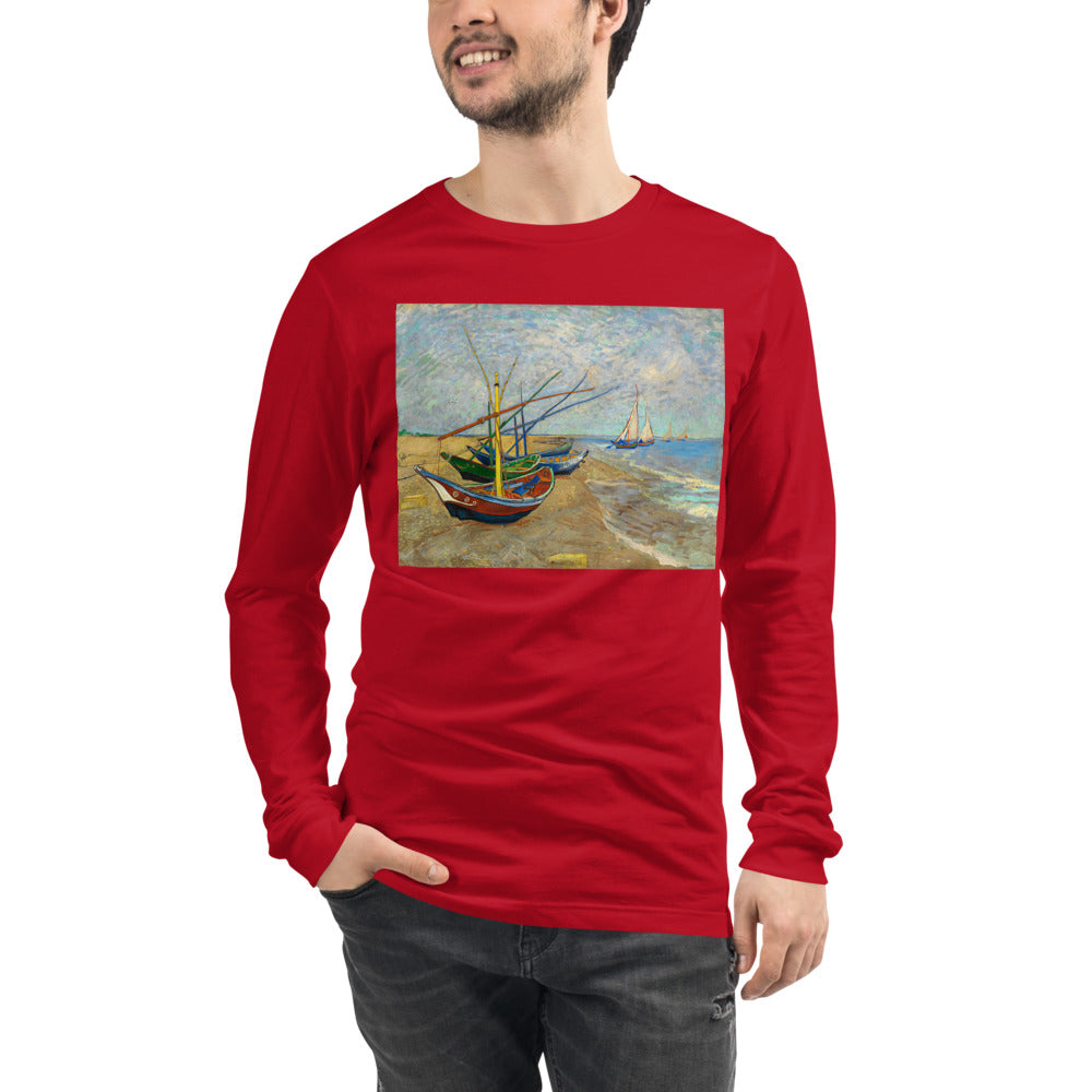 Premium Long Sleeve - van Gogh: Fishing Boats on the Beach