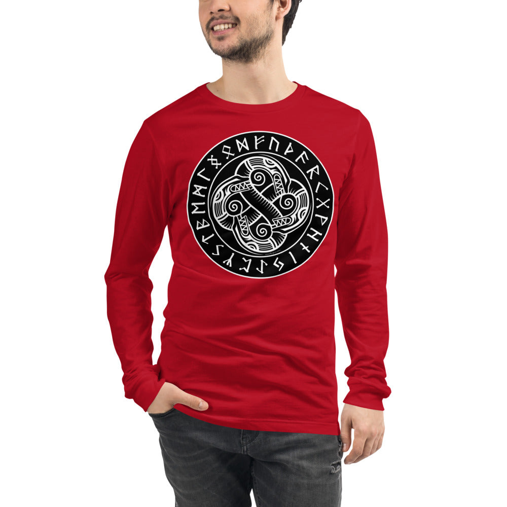 Premium Long Sleeve - van Gogh: Sea Serpent Celtic Knot In Rune Circle