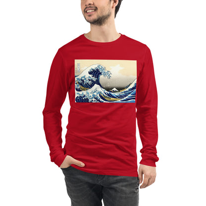 Premium Long Sleeve Tee - Hokusai: The Great Wave Off Kanagawa