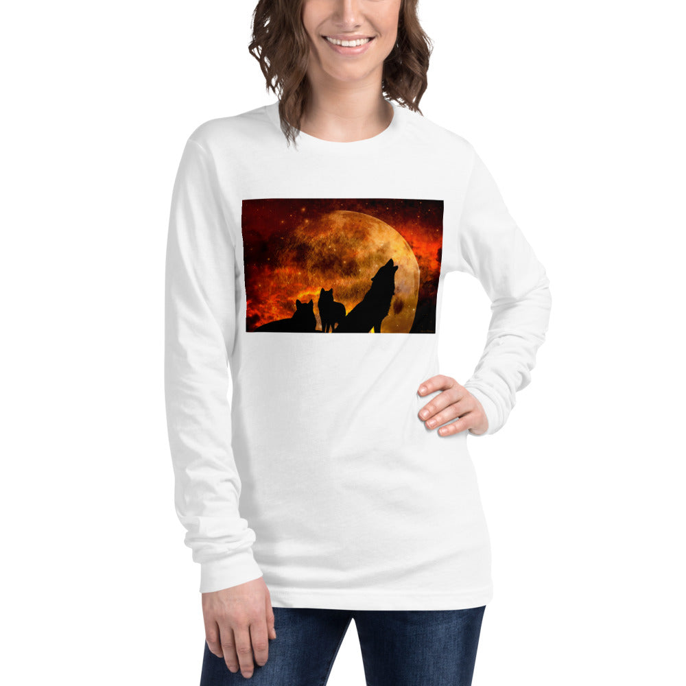 Premium Long Sleeve - Howling in Orange Moonlight