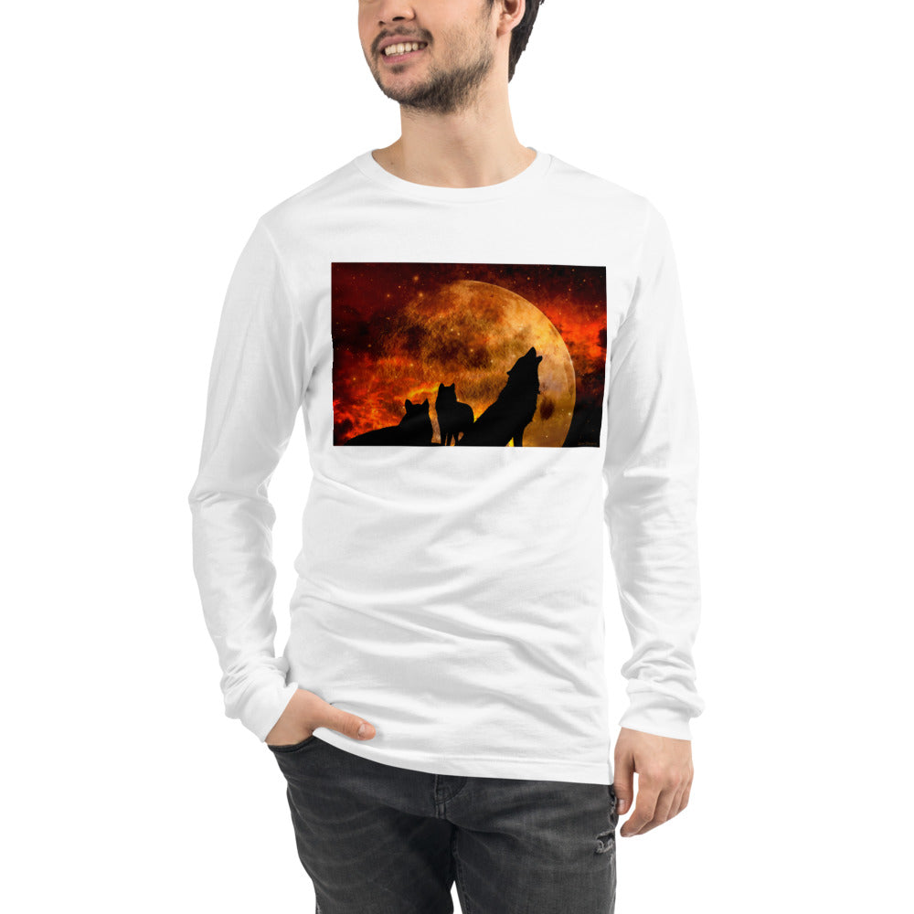 Premium Long Sleeve - Howling in Orange Moonlight