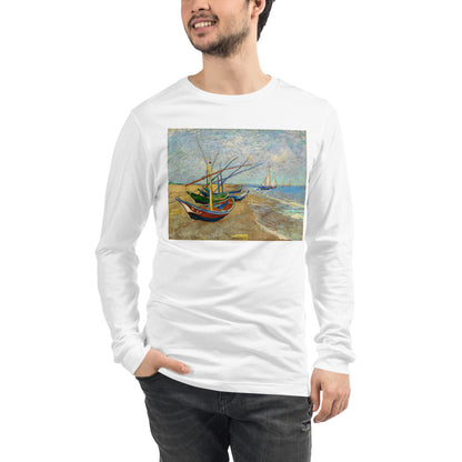 Premium Long Sleeve - van Gogh: Fishing Boats on the Beach
