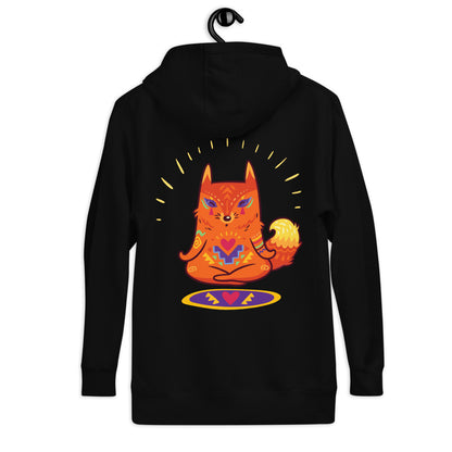Premium Pullover Hoodie - Print on the BACK - Enlightened Hygge Fox