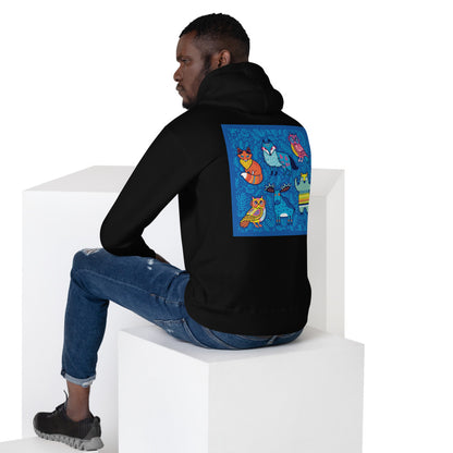 Premium Pullover Hoodie - Print on the BACK - Blue Moose & Friends