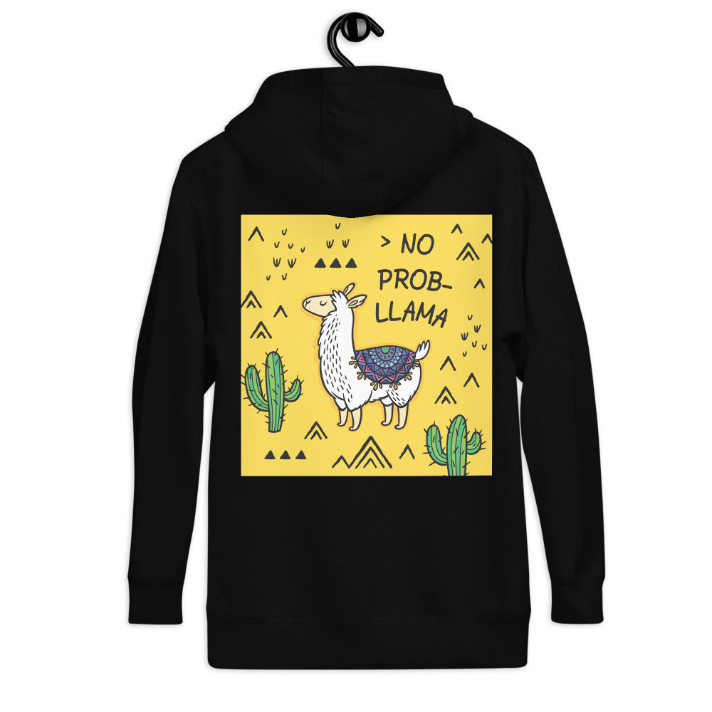 Premium Pullover Hoodie - Print on the BACK - NO PROB-LLAMA