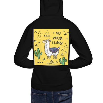 Premium Pullover Hoodie - Print on the BACK - NO PROB-LLAMA