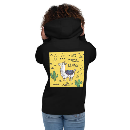 Premium Pullover Hoodie - Print on the BACK - NO PROB-LLAMA