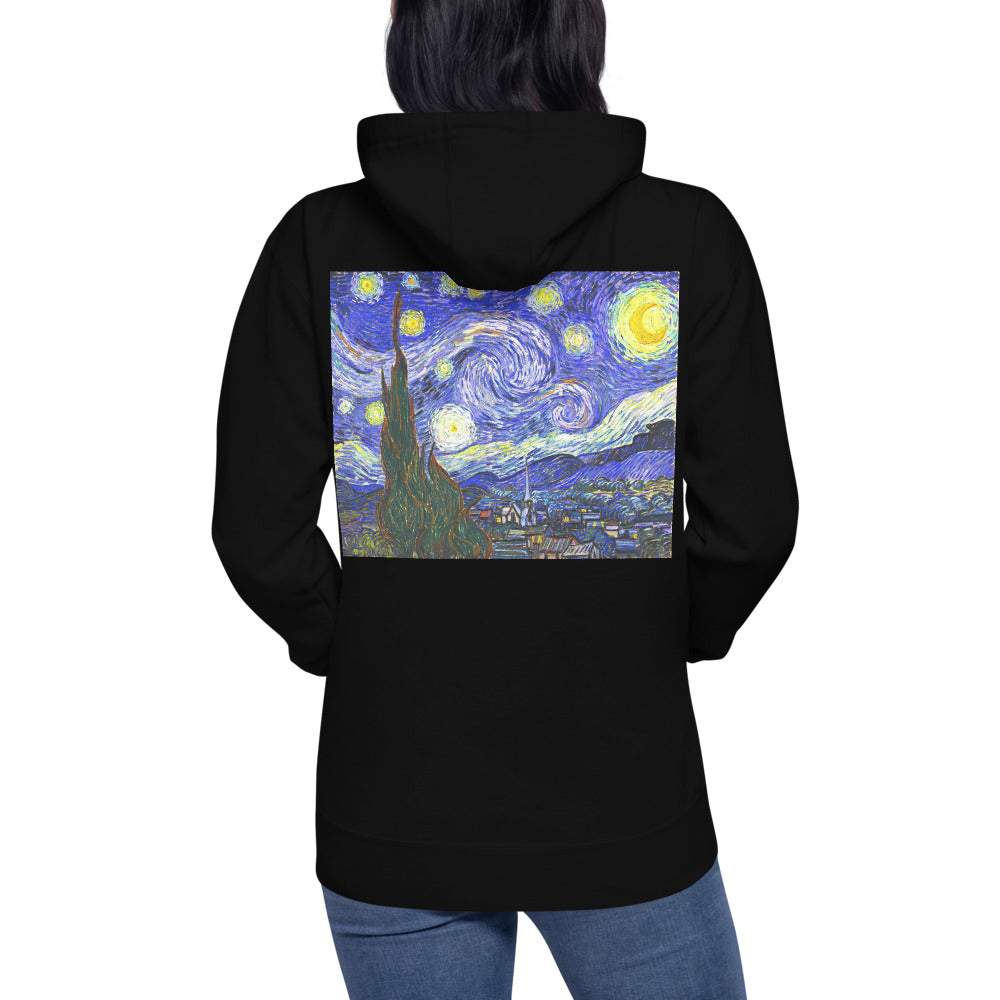 Premium Pullover Hoodie: Print on the BACK - van Gogh: The Starry Night