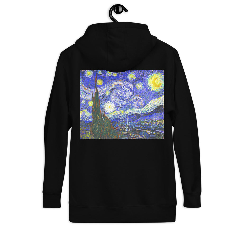 Premium Pullover Hoodie: Print on the BACK - van Gogh: The Starry Night