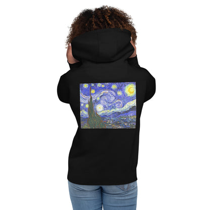 Premium Pullover Hoodie: Print on the BACK - van Gogh: The Starry Night