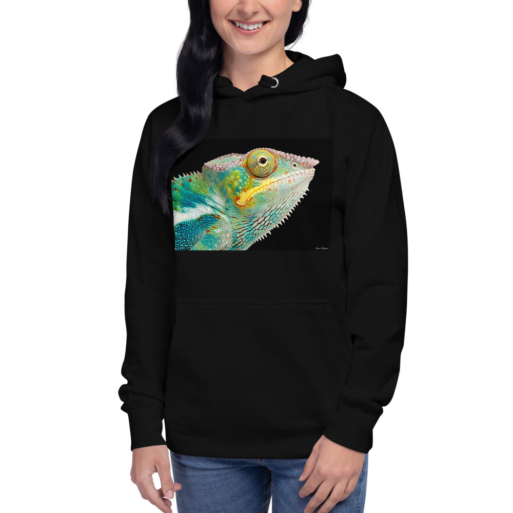 Premium Pullover Hoodie - Chameleon Close Up - Ronz-Design-Unique-Apparel