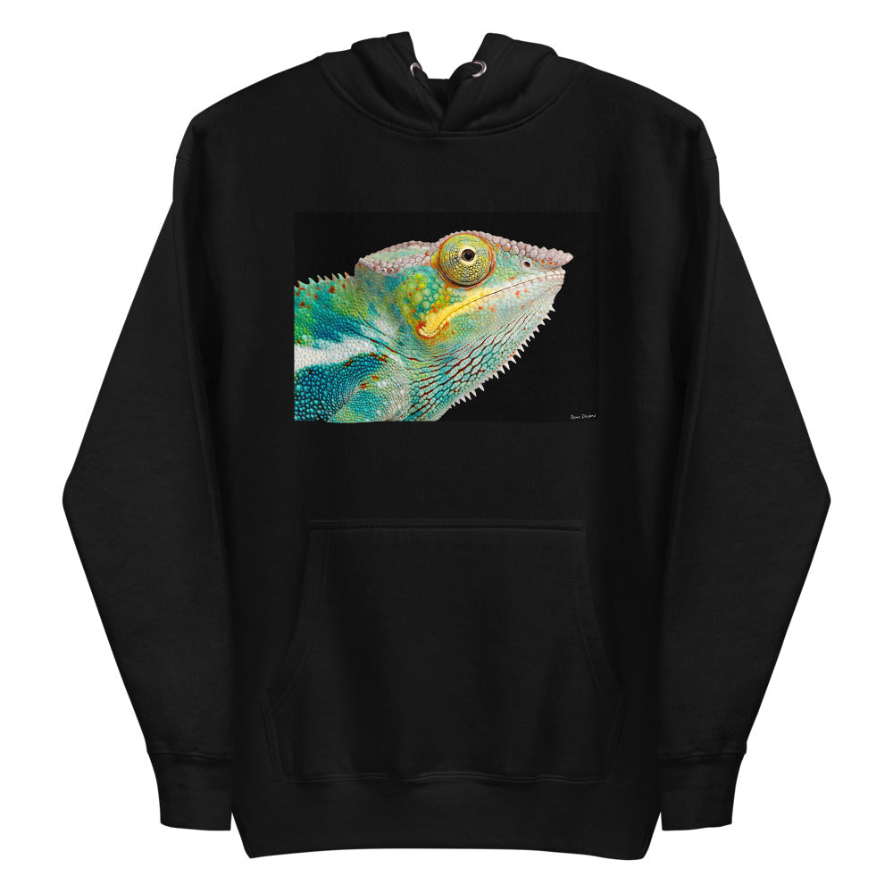 Premium Pullover Hoodie - Chameleon Close Up - Ronz-Design-Unique-Apparel