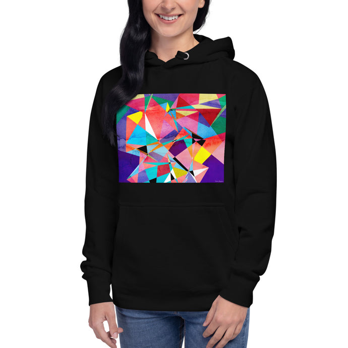 Premium Pullover Hoodie - Abstract Triangles - Ronz-Design-Unique-Apparel