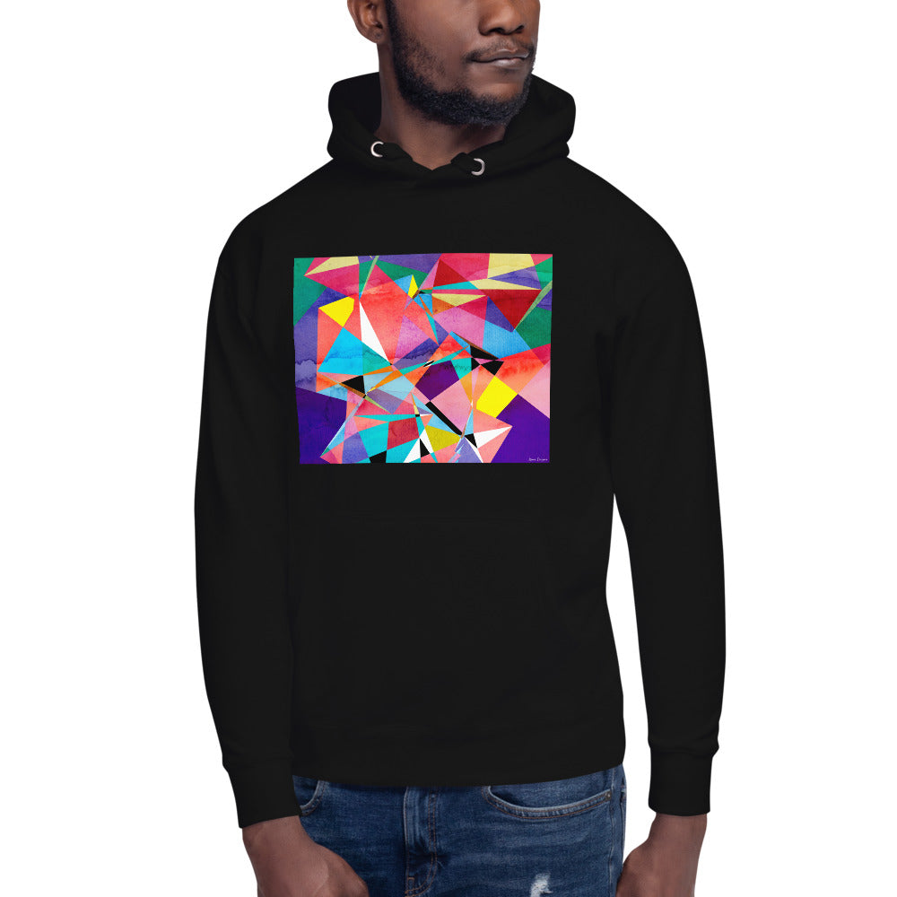 Premium Pullover Hoodie - Abstract Triangles - Ronz-Design-Unique-Apparel