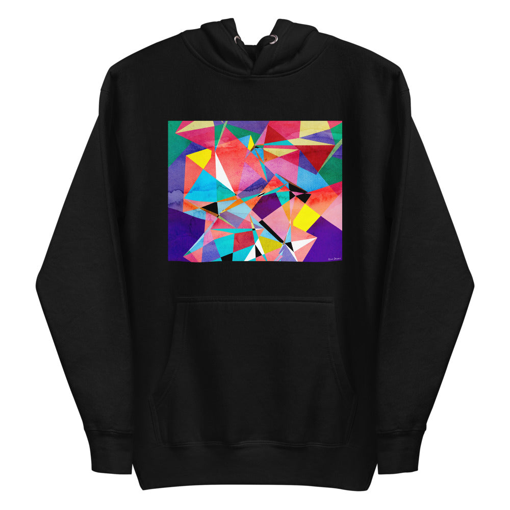Premium Pullover Hoodie - Abstract Triangles - Ronz-Design-Unique-Apparel