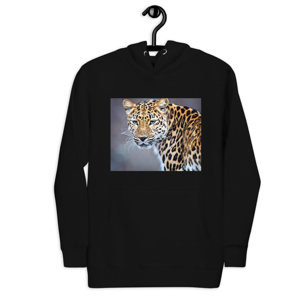Premium Pullover Hoodie - Blue Eyed Leopard - Ronz-Design-Unique-Apparel